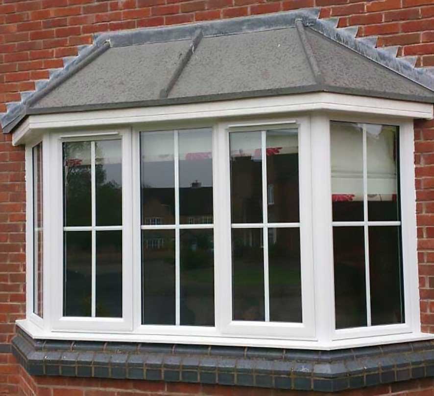 white frame full length windows