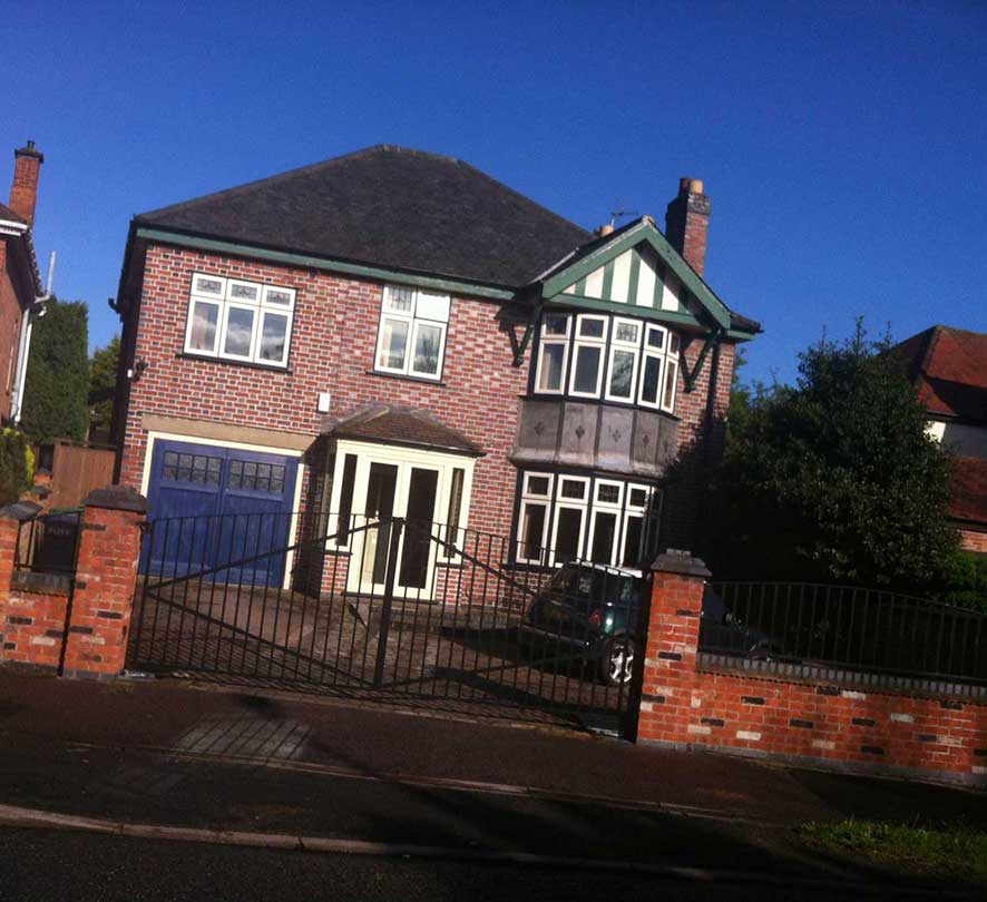 house with white framed windows