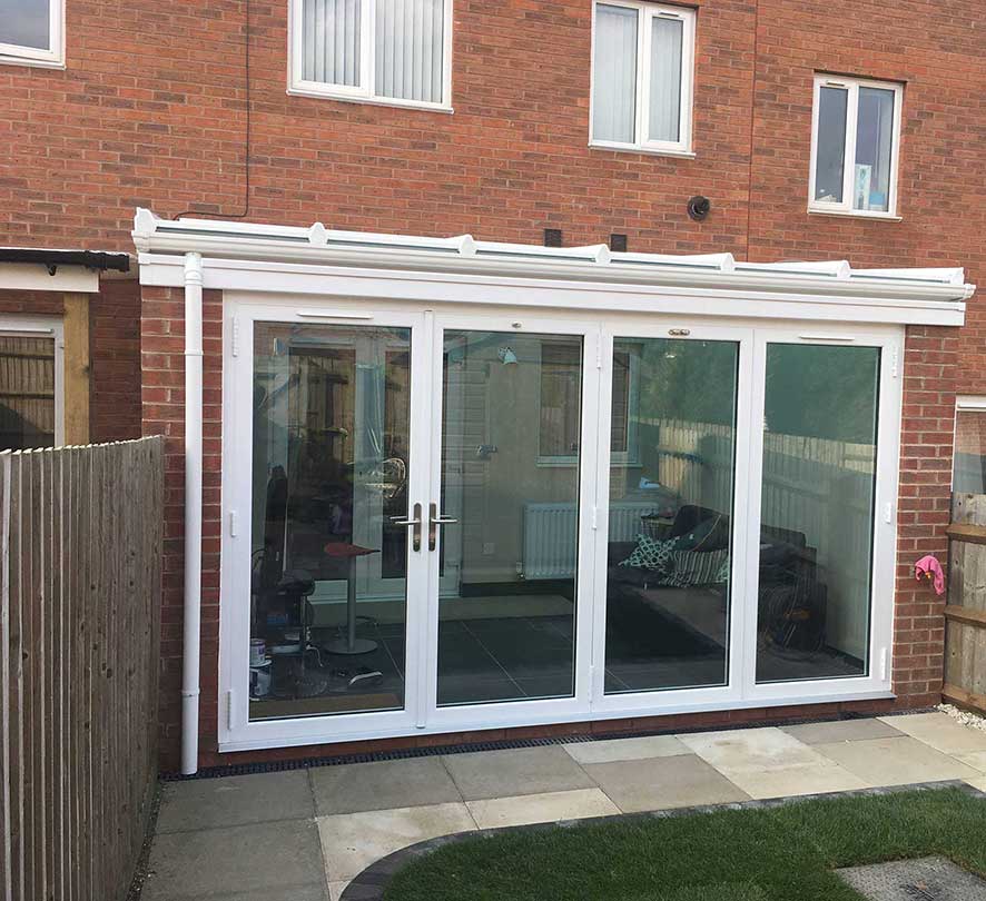 white framed bifold front view